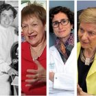 De izquierda a derecha: María Moliner, Josefina Benayas, Isabel Orellana, Teresa Macarulla, María Ángeles Vitoria y Pilar Valdecantos