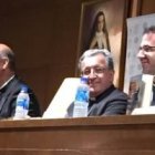 Izq. a drcha.: Jesús Pulido (BAC), Antonio María Soler (misionero e hijo del autor); Ginés G. Beltrán, obispo de Getafe; Juan Cerezo Soler (preparador de la obra), José María Soler, hijo del autor