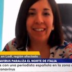 Sara Martín, en una de las conexiones con medios españoles que ha hecho desde su casa en Italia durante el aislamiento
