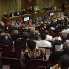 Una visión general del aula del Sínodo amazónico... los debates en grupos pequeños permiten hacer un cálculo de las peticiones de distintas facciones