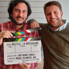 José María Zavala, director de «Wojtyla», junto a su director de fotografía, Miguel Gilaberte. Foto: JM.Z.