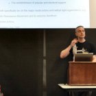 Johan Eddebo, durante una conferencia en la Universidad de Berkeley (California).