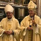 Monseñor Cerro (izquierda de la foto) y monseñor Rodríguez Plaza, en el Real Monasterio de Guadalupe en el día de la Virgen, el pasado 8 de septiembre.