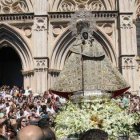 En la foto, un encuentro con la Virgen de Guadalupe, patrona de Extremadura, antes de la pandemia de coronavirus