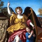 Fragmento del cuadro "Ángel custodio", pintado en 1615 por Domenichino (Domenico Zampieri), conservado en el Museo Nacional de Capodimonte, en Nápoles.