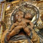 Imagen de la Virgen de la Almudena, patrona de la diócesis de Madrid, en la catedral de la misma advocación