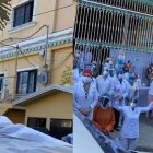 En plena pandemia del coronavirus, los sanitarios reciben emocionados al Santísimo en el Hospital Monte España de Managua