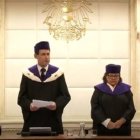 Tribunal Constitucional de Austria, con su presidente, Christoph Grabenwarter, el segundo por la izquierda