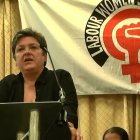 Julie Bindel, en una intervención el pasado 9 de marzo en un acto feminista. Imagen: Youtube, canal Labour's Women Declaration.