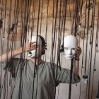 La obligatoriedad de la mascarilla no nos obliga a convertir nuestra vida en una masarada. Foto: Concha Casajús. Performance de Sylvie Garoche y Olga Simón.