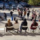 Esta es la larga cola que hay para recibir alimentos de la Fundación Madrina / Fotos- Fundación Madrina