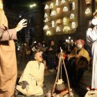 Belén viviente reivindicativo en la Plaza Sant Jaume de Barcelona en 2020, ya que la alcaldesa Ada Colau ha prohibido el belén tradicional