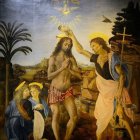 El Bautismo del Señor. Por Andrea del Verrocchio.