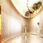 Pabellón vaticano en la Expo Dubai 2020, con la Creación del Hombre, vista por Miguel Ángel