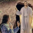 Jesús de Nazaret a la salida del sepulcro