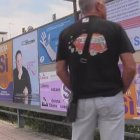 Carteles a favor y en contra del aborto en San Marino. Una parte importante de la población no se movilizó.