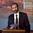 Grégor Puppinck, durante su intervención el 27 de mayo en la IV Cumbre Transatlántica de la Red Política por los Valores, celebrada este año en Budapest (Hungría).