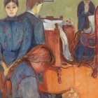 Huimos de la idea de la muerte, pero es nuestra única certeza en la vida. Nos espanta el dolor que la rodea, propio y ajeno. "Muerte en la habitación de la enferma" (1893, detalle), de Edvard Munch, Galería Nacional de Noruega.