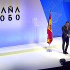Pedro Sánchez, durante el acto de propaganda gubernamental del pasado jueves, celebrado bajo el lema «España 2050».