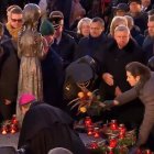 Homenaje en noviembre de 2019 a las víctimas del Holodomor en el memorial del genocidio construido en Kiev.
