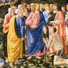 Nuestro Señor, modelo de humildad, pidió al leproso a quien había curado que no lo proclamase. Él no hizo caso. Imagen: la curación del leproso, detalle del fresco de Cosimo Rosselli «El Sermón de la Montaña» (1481-82), en la Capilla Sixtina.