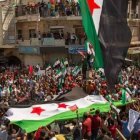 Festejos en Idlib - último enclave en Siria opuesto al gobierno de Al Assad, y sus aliados Putin e Irán, no necesariamente yihadista, pero con enemigos comunes