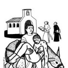 Se le acercó, le vendó las heridas.