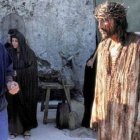 Una escena del rodaje de La Pasión de Cristo en 2003 en Italia, con Mel Gibson y Jim Caviezel