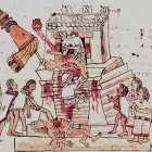 Sacrificios humanos en México. Códice Magliabechiano. Biblioteca Florentina.