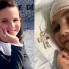 Dos imágenes de Teresita Castillo: a la derecha, con la cruz de misionera, su mayor aspiración.