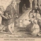 San Euquerio hace la caridad.