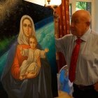 Alekséi Leónov, premiadísimo cosmonauta soviético, primer hombre en pasear en el espacio... pintor del icono de la Virgen del Cosmos