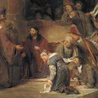 El arrepentimiento y el perdón de los pecados los borra y permite renacer. Una sociedad que olvida esto está condenada al puritanismo y el resentimiento. 'Cristo y la mujer adúltera' (detalle, 1683), de Aert de Gelder. Museo Nacional Thyssen-Bornemisza.