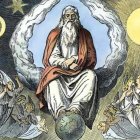 El descanso de Dios tras la Creación, en un grabado alemán del siglo XIX.