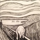 Versión litografiada del cuadro “El grito”, de Edward Munch, aparecida en La Revue Blanche en 1895.