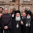 Líderes católicos, ortodoxos, armenios y de otras iglesias ante el Santo Sepulcro en 2018