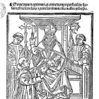 Fray Pedro de Alcalá entregando un ejemplar de su obra al arzobispo de Granada, fray Hernando de Talavera. (Biblioteca Nacional de España). Tomado de Wikipedia.