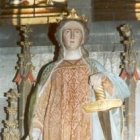 Santa Maxence. Estatua en su santuario.