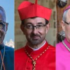 De izquierda a derecha, el cardenal Robert Sarah, el cardenal José Cobo y el arzobispo primado de España, Francisco Cerro.