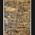 La 'Alegoría de la Cuaresma' (c. 1650), aguafuerte de Valerio Spada que se conserva en el Museo San Pietro de Colle di Val d'Elsa (Siena, Italia), muestra el recorrido cuaresmal con los domingos que preceden a Pascua. Imagen: Sailko / Wikipedia.