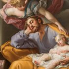 San José, cabeza de la Sagrada Familia y protector de la Madre de Dios y del HIjo de Dios. Vicente López Portaña, 'El sueño de San José' (detalle, 1805), Museo del Prado.