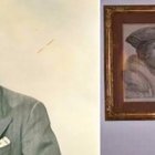 Dunstan Thompson, en una foto de 1936; a la derecha, Philip Trower bajo un retrato de Santo Tomás Moro.