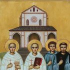 Un icono de los mártires de Casamari realizado por las monjas benedictinas del monasterio Mater Ecclesia de la Isla de San Giulio (Lago de Orta).