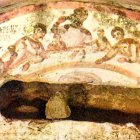 La vida de los primeros cristianos, en un fresco de las Catacumbas de Marcelino y Pedro.