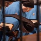 Las concepcionistas franciscanas con su distintivo manto azul... un vida tras las rejas, pero libres