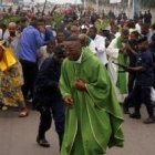 Sacerdotes, feligreses y policías en las manifestaciones de Kinshasa del 21 de enero
