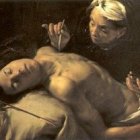 Santa Irene sana a Sebastián.