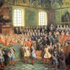 La justicia es condición necesaria para que pueda hablar se una auténtica ley. En la doctrina clásica, una ley injusta no puede recibir el nombre de ley. 'El asiento de la Justicia en el Parlamento de París' de Nicolas Lancret (1723).