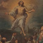 "Volverá como le habéis visto marcharse", le dijeron los ángeles a los apóstoles, anunciándoles la Parusía. Francisco Bayeu y Subías, "La Ascensión del Señor" (1769), Museo del Prado.