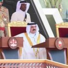 Francisco, junto al Rey de Bahrein, y el gran imán Al-Tayyeb, en el Foro por la Paz en Awali